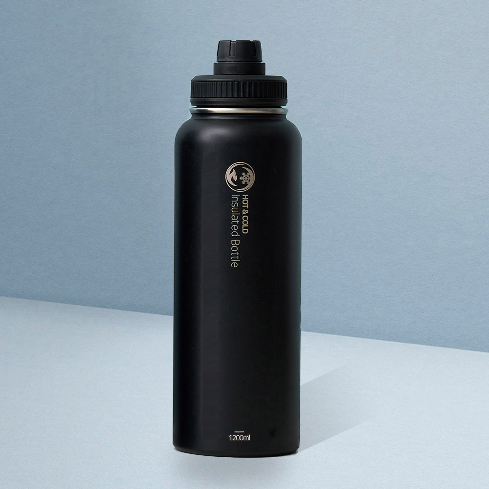 주식회사 리벤스 리벤스 트래블 보온보냉 스텐 보틀 텀블러, 블랙, 1200ml, 1개
