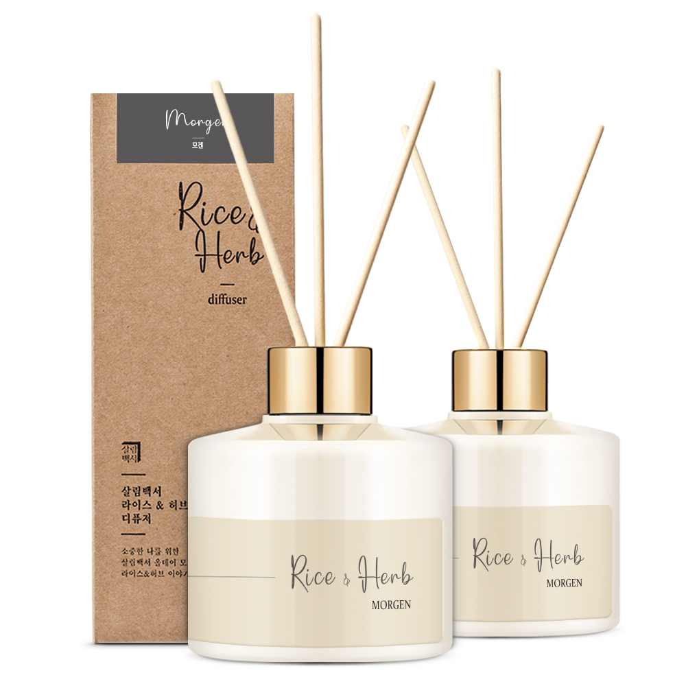 살림백서 라이스 앤 허브 디퓨저, 모겐, 200ml, 2개입