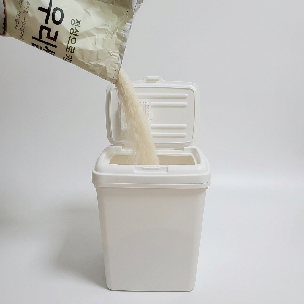 블랙누 밀폐 쌀통, 화이트, 20kg, 1개