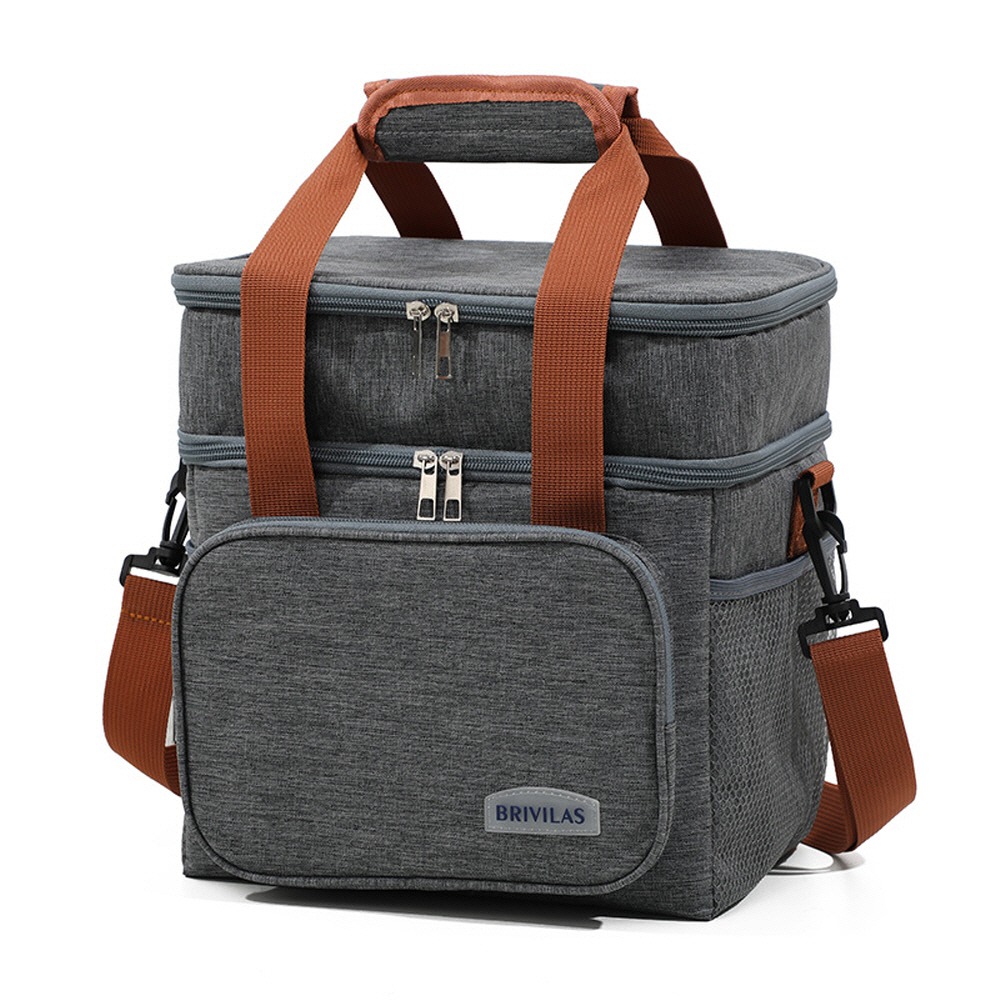 보온보냉 2층 쿨러백, 그레이, 15L, 1개