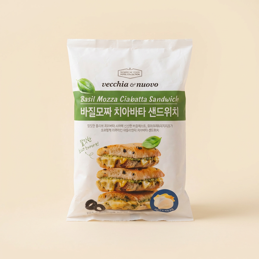 베키아에누보 바질모짜 치아바타 샌드위치, 585g, 3팩