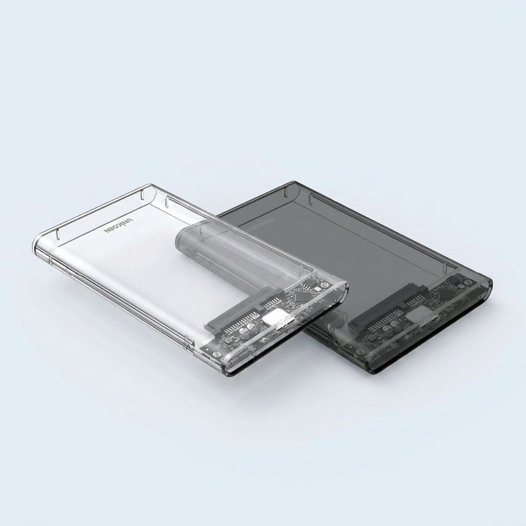 유니콘 USB 3.2 Gen1 2.5 인치 하드케이스 HD-8000G, 투명, 1개