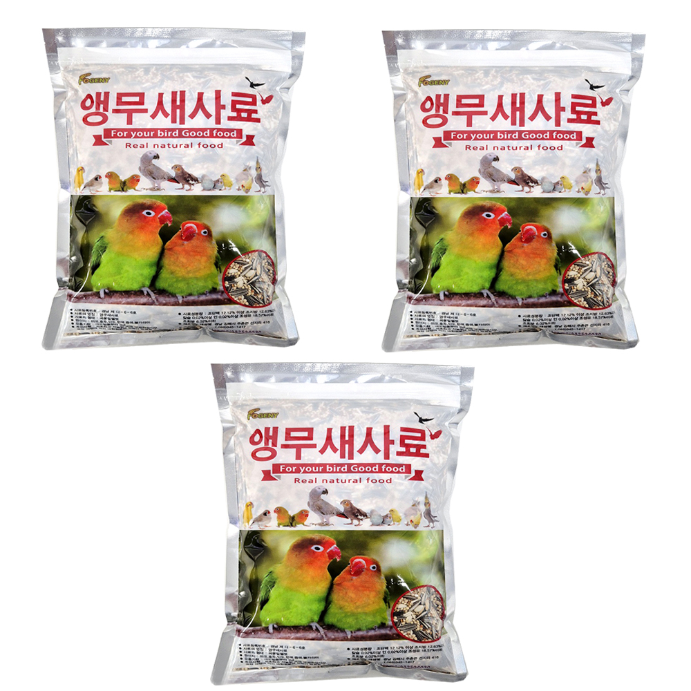 애니몰파크 애니몰 앵무새 사료, 900g, 3개