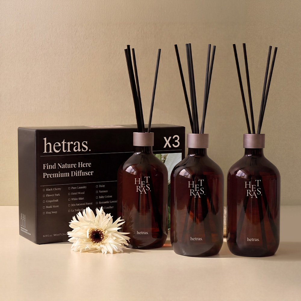주식회사 쑥쑥컴퍼니 헤트라스 프리미엄 디퓨저, 제주사려니숲길, 500ml, 3개