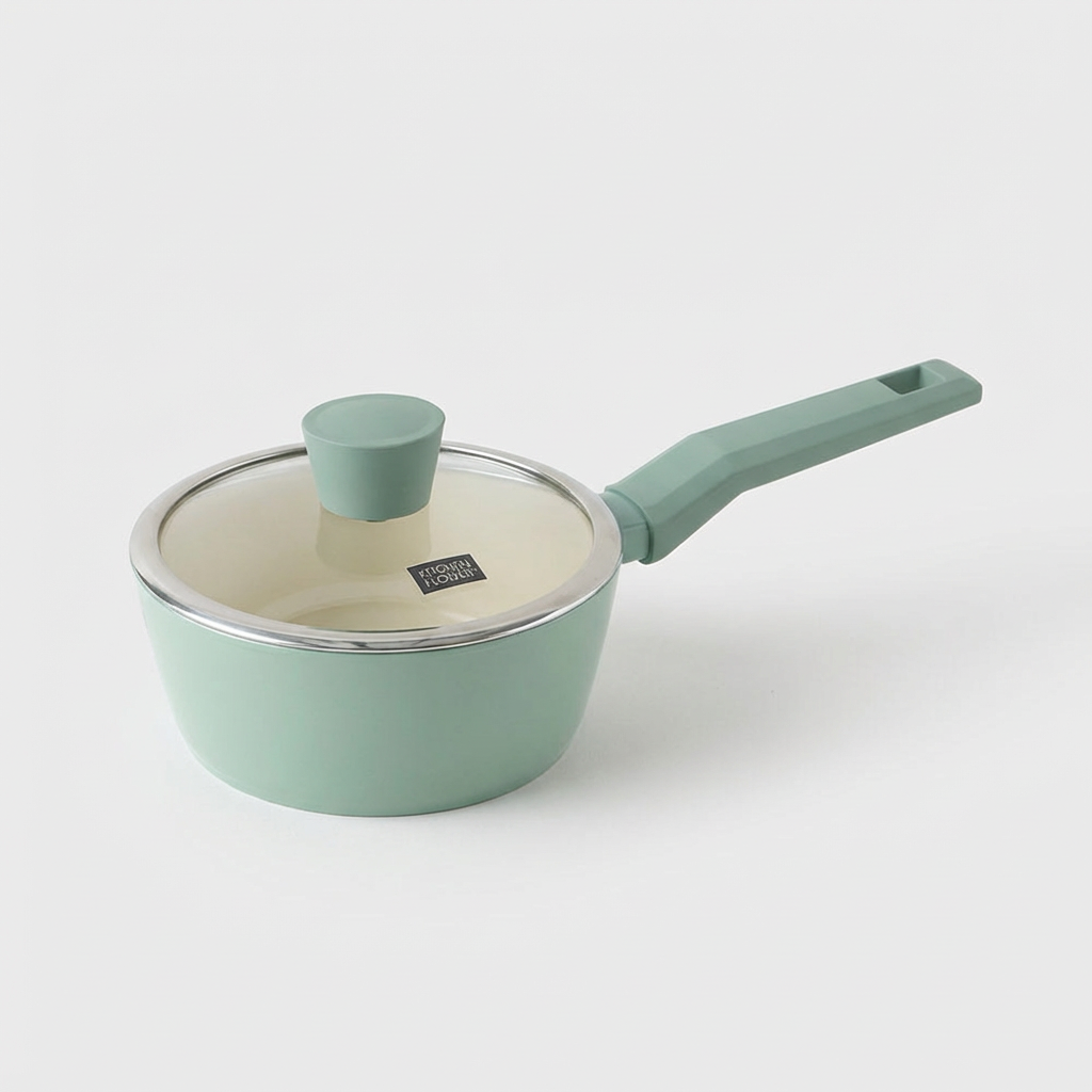 키친플라워 그린애플 인덕션 편수냄비, 18cm, 1개