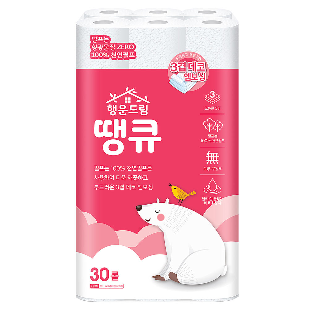 땡큐 천연펄프 화장지, 3겹, 14m, 30롤, 1팩 가격 추이 땡큐 천연펄프 화장지, 3겹, 14m, 30롤, 1팩 - 최저가 6,990원