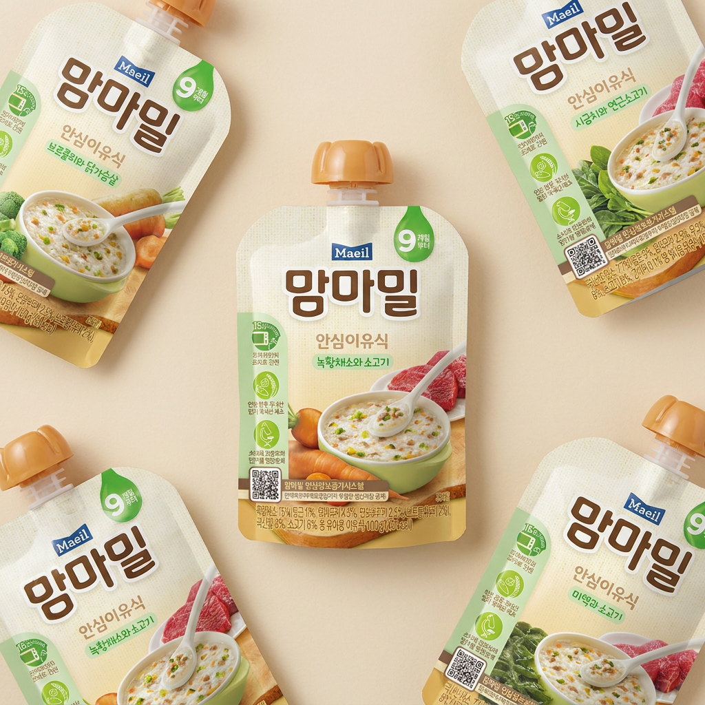 매일유업 맘마밀 혼합 이유식, 9개월, 녹황 3 + 미역 3 + 브로콜리 2 + 시금치 2, 100g, 10개