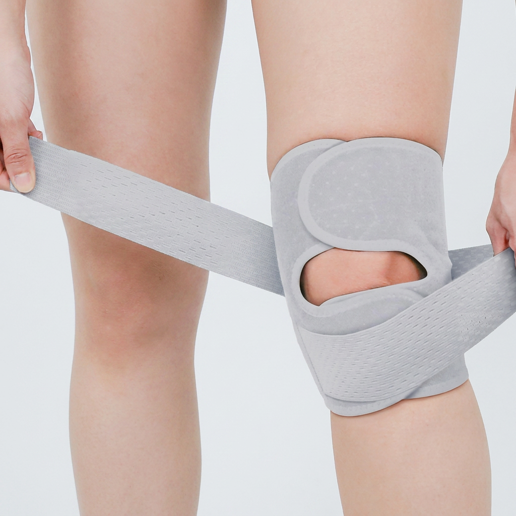 브메르 인체공학 에어핏 무릎보호대, 그레이, L, 1개