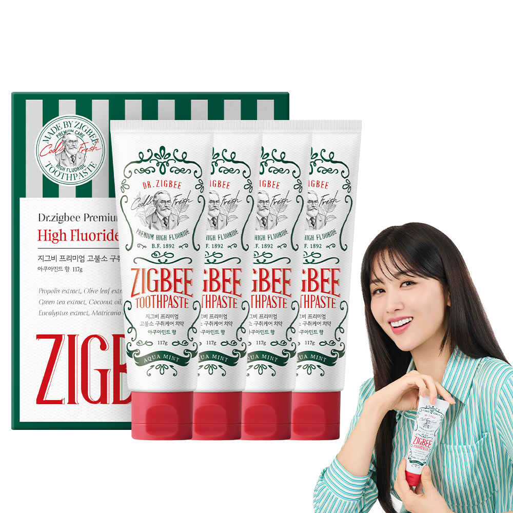 지그비 구취케어 치약 아쿠아민트향, 117g, 4개입 가격 추이 지그비 구취케어 치약 아쿠아민트향, 117g, 4개입 - 최저가 8,900원