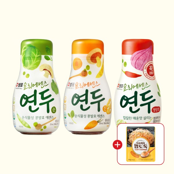 샘표식품 주식회사 샘표 요리에센스 연두, 순 1개 + 진 1개 + 청양초 1개, 275ml, 3개