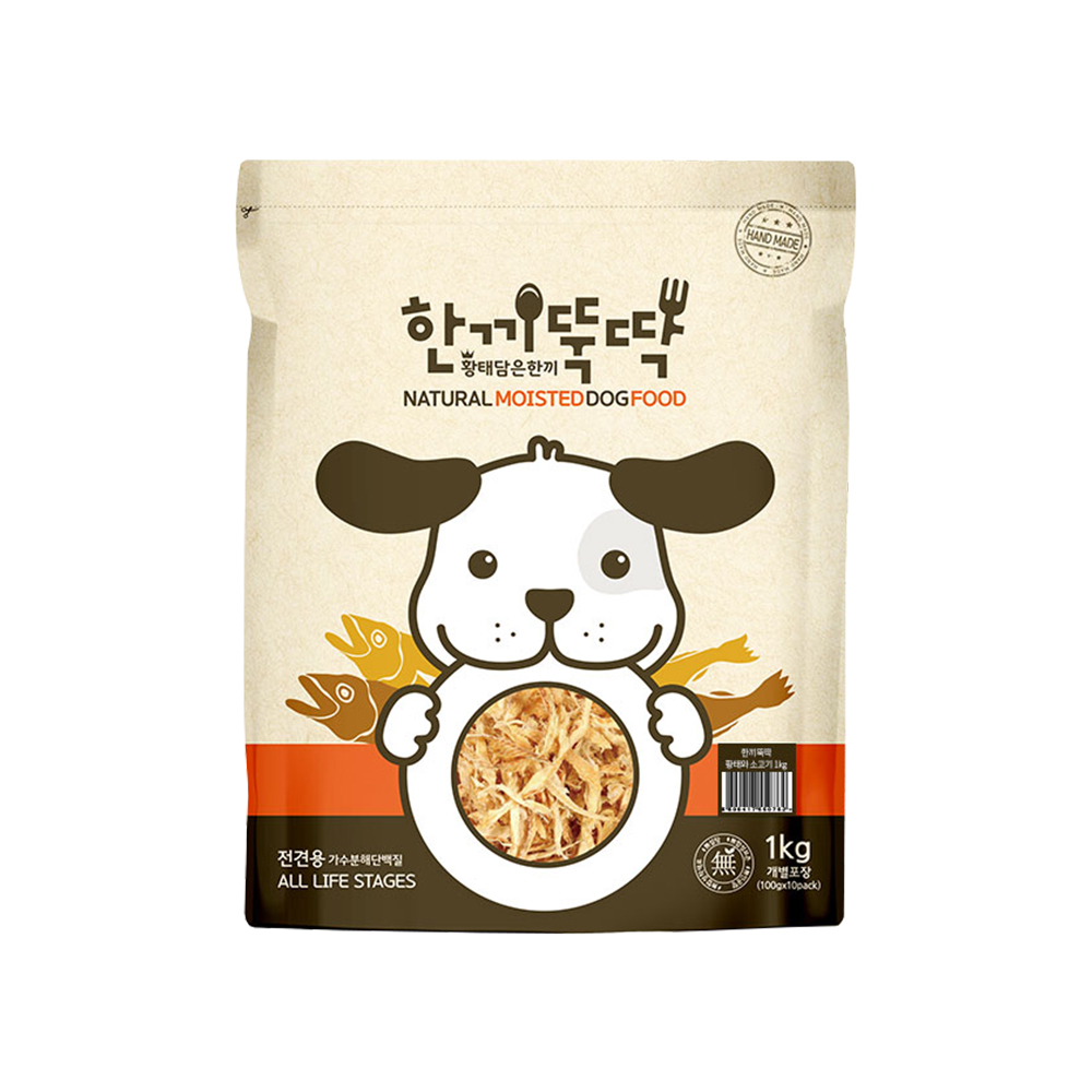 한끼뚝딱 소프트 강아지 사료, 오리, 1kg, 1봉
