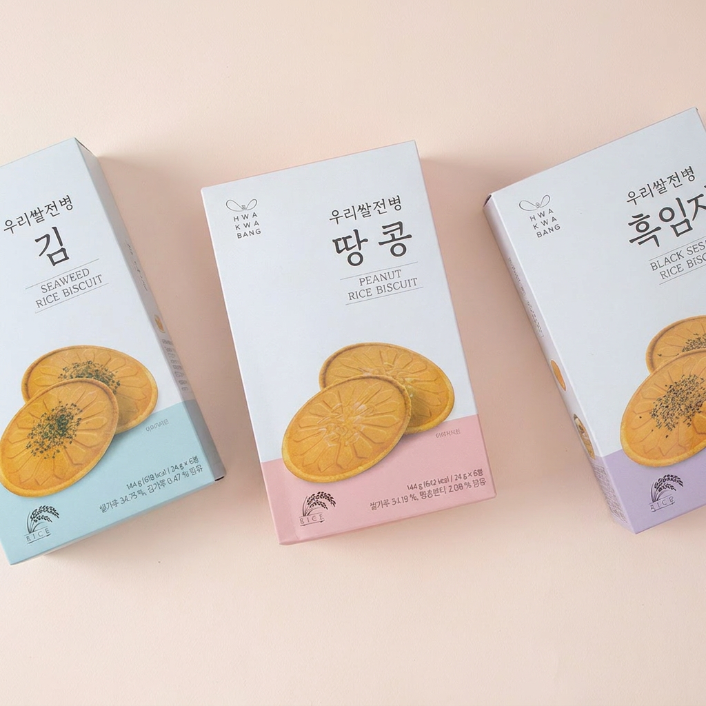 화과방 우리쌀전병 김 144g 1박스 + 땅콩 144g 1박스 + 흑임자 144g 1박스, 3박스