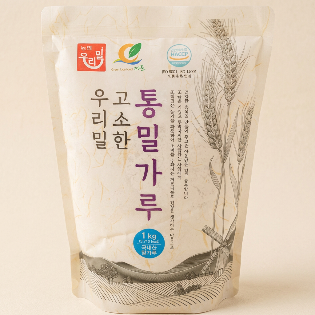 우리밀 고소한 통밀가루, 1kg, 2개