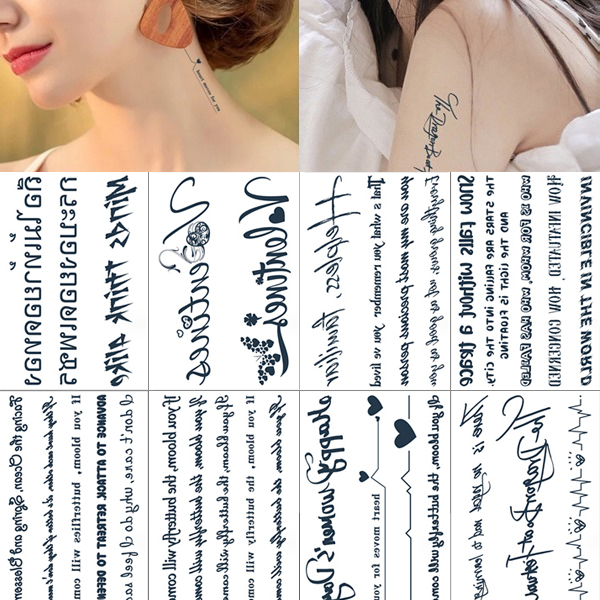 RT01 반영구 리얼 타투스티커, 블랙계열, 9종 세트, 1세트