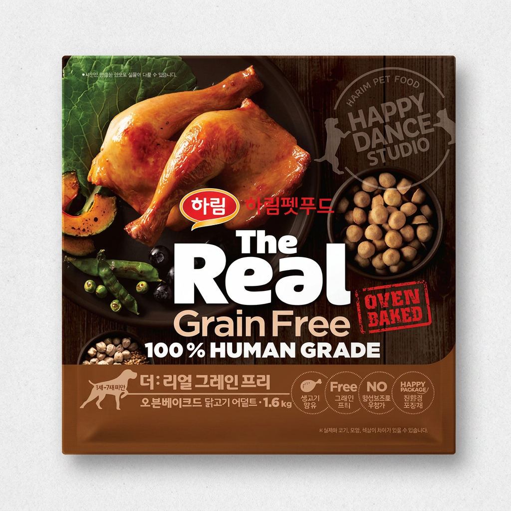 하림펫푸드 더리얼 DOG 그레인프리 오븐베이크드 어덜트, 닭고기, 1.6kg, 1개