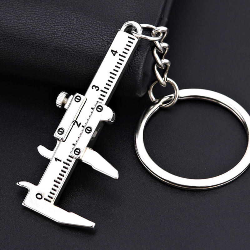 다데 캘리퍼스 키링 열쇠고리 두께측정기 공구 DD-12974, 실버, 1개