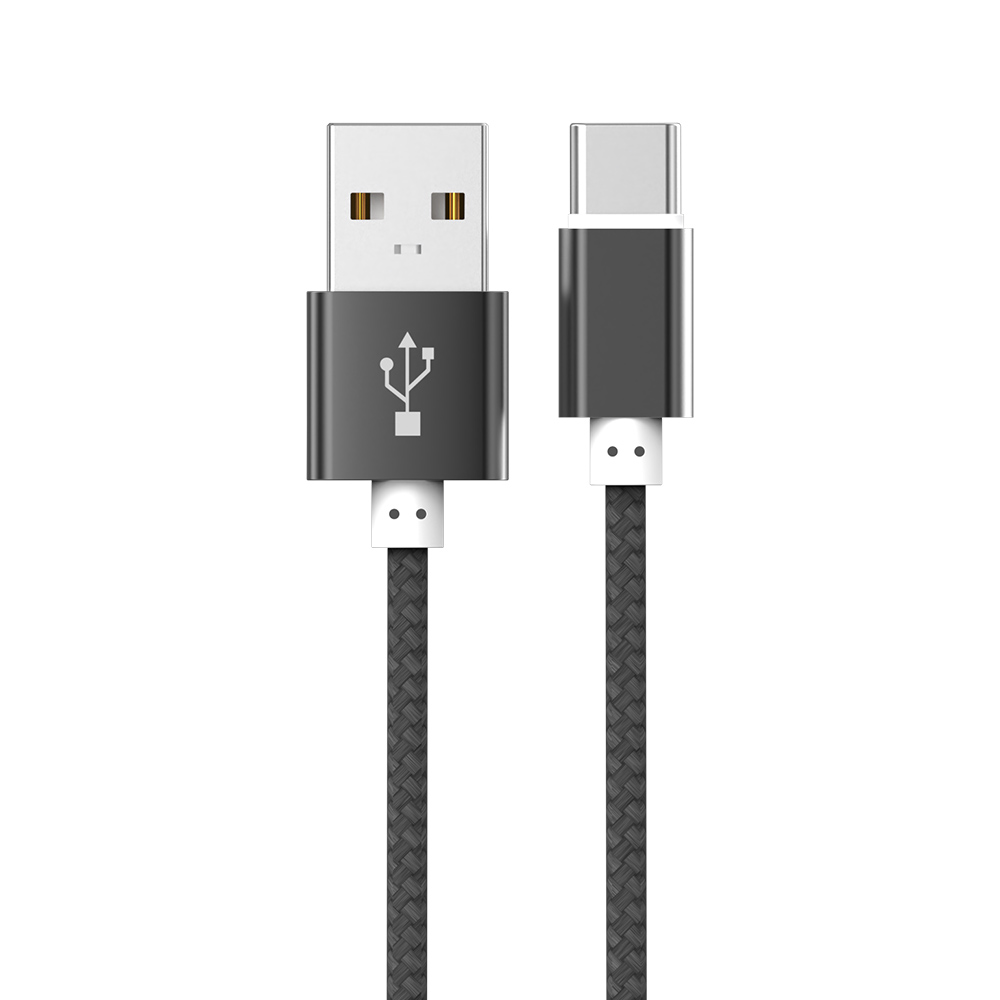 WJT 메탈 고속 충전 케이블, USB-C, 블랙, 1.5m, 1개