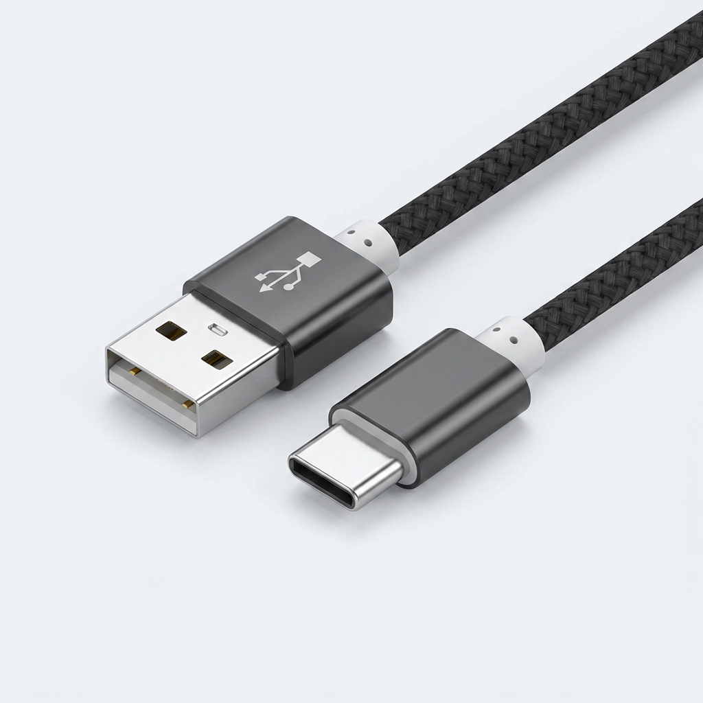 WJT 메탈 고속 충전 케이블, USB-C, 블랙, 1.5m, 2개