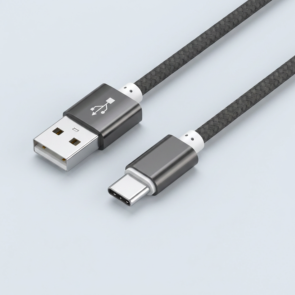 WJT 메탈 고속 충전 케이블, USB-C, 블랙, 1.5m, 4개
