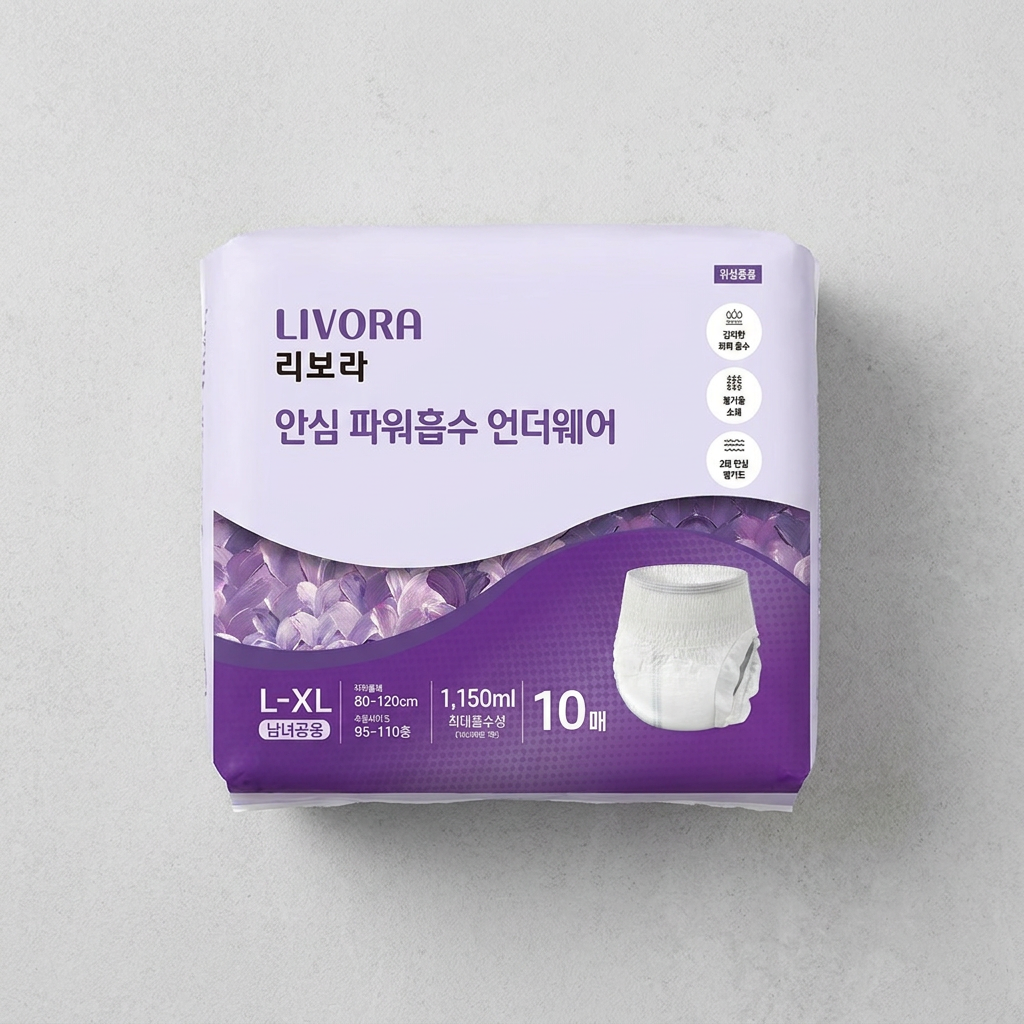 리보라 안심 파워흡수 언더웨어, 대형, 10매입, 4팩