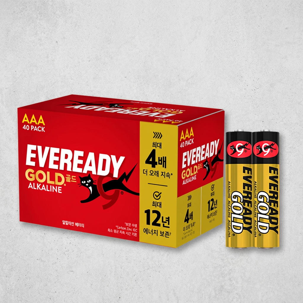 에너자이저 EVR 알카라인 건전지, AAA, 1.5V, 40개
