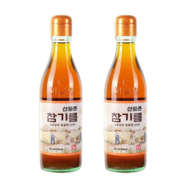 산들촌 통 참깨 참기름, 350ml, 2개