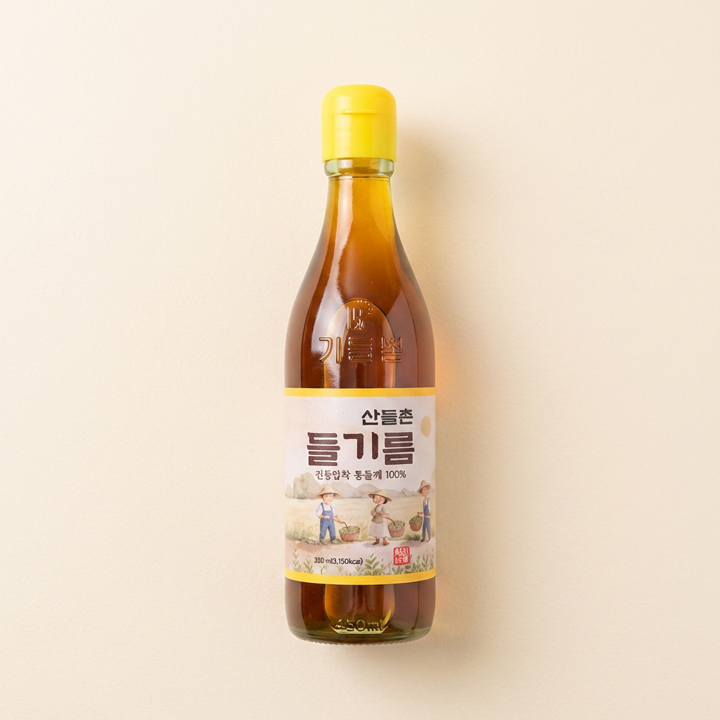 산들촌 통들깨 들기름, 350ml, 4개