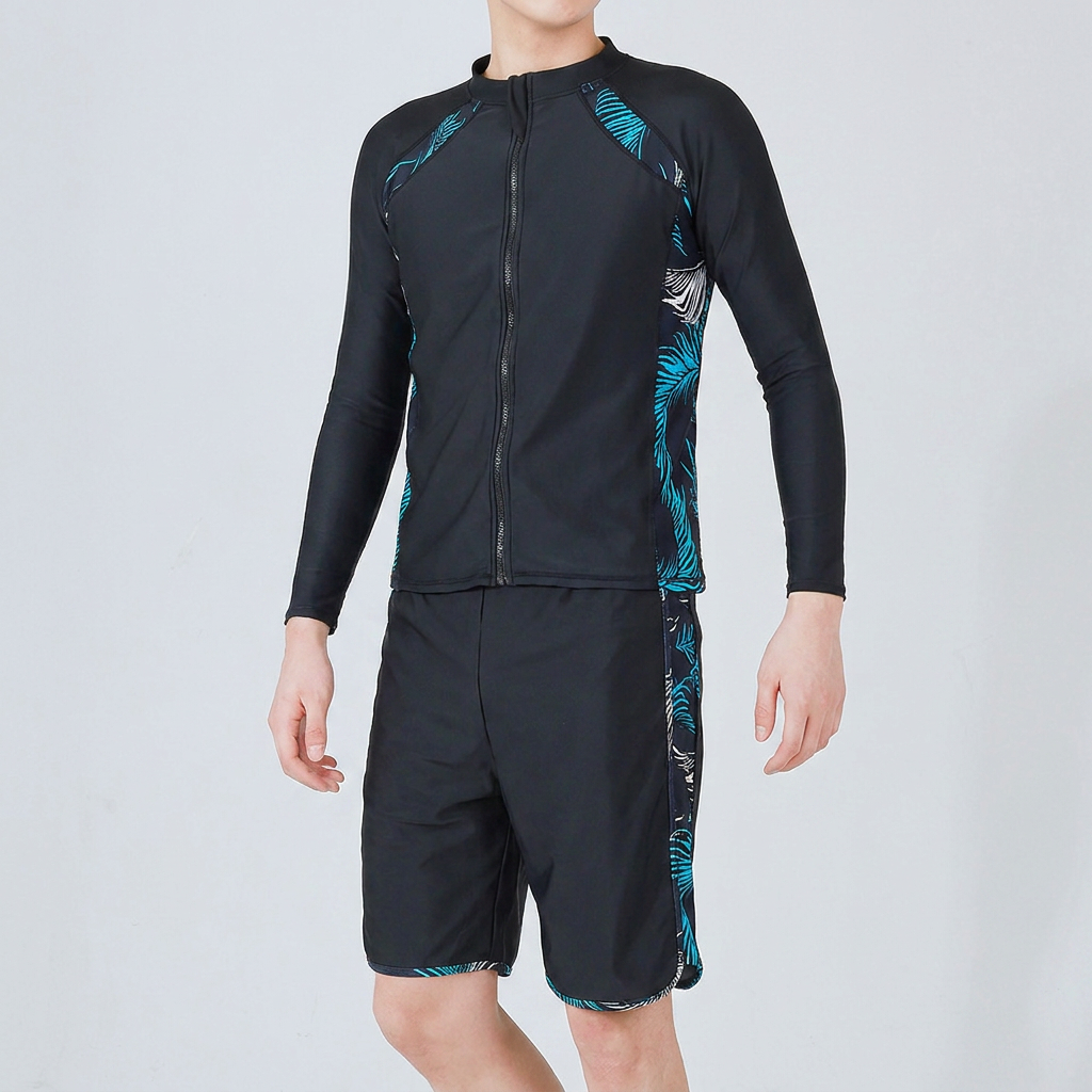 플라워라인 래쉬가드 세트, SW0001, 남성, 3XL, 혼합컬러, 1개
