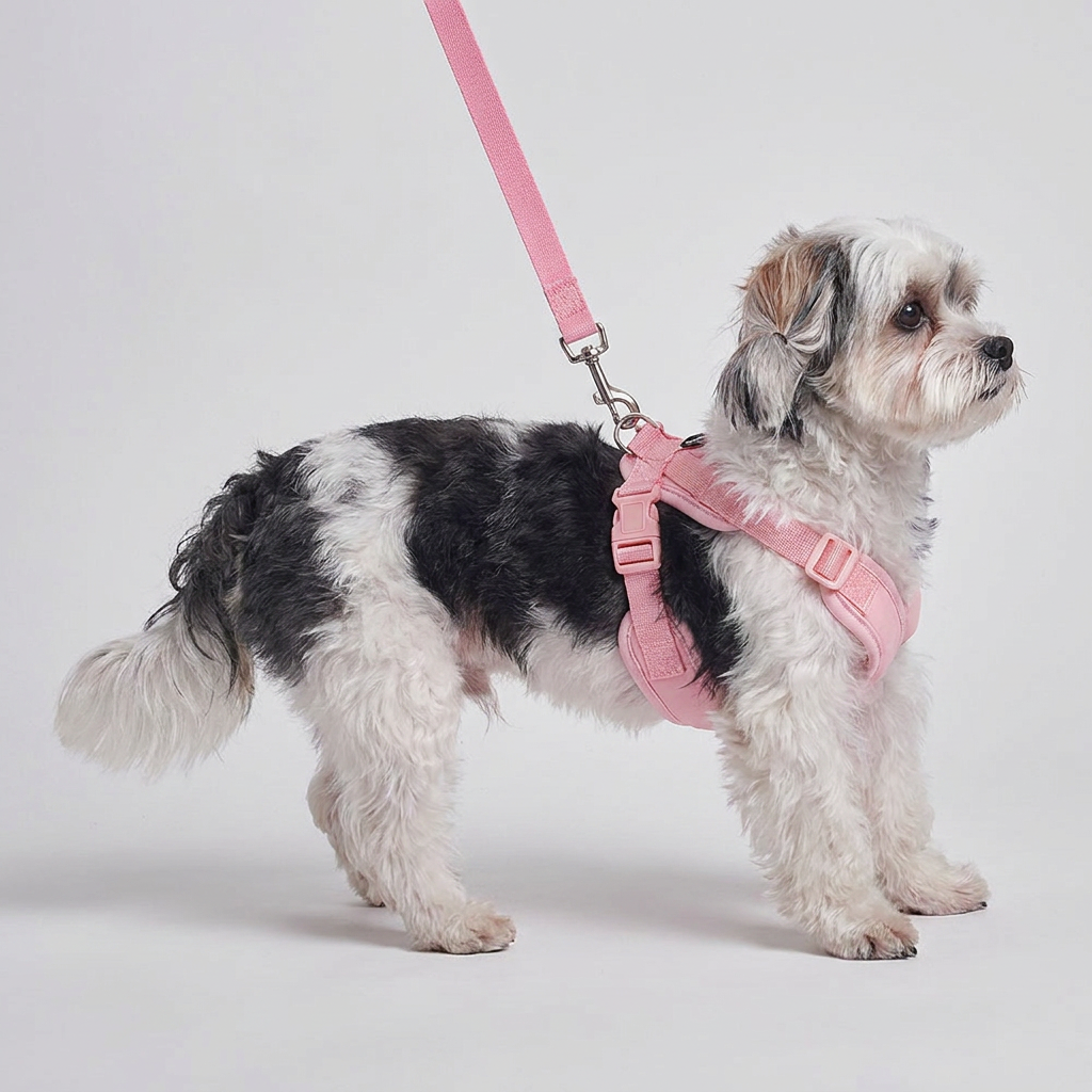 도그아이 강아지 X형 하네스 가슴줄, 핑크, M, 1개