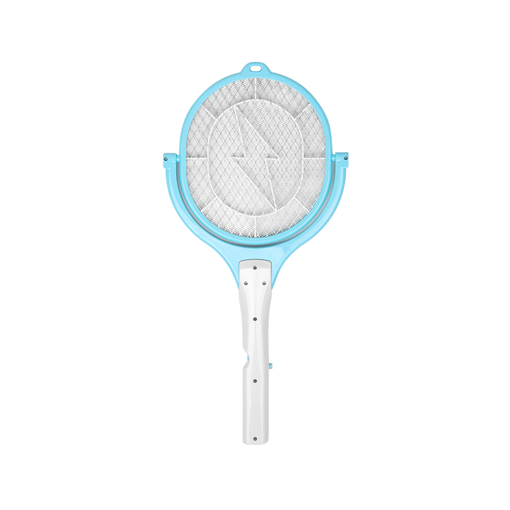 재영유통(썬월드) 비스토어 90도 회전 전기 모기채, Sik-F3, 360도 회전 USB 충전식, 블루, 26x53.3cm, 1개