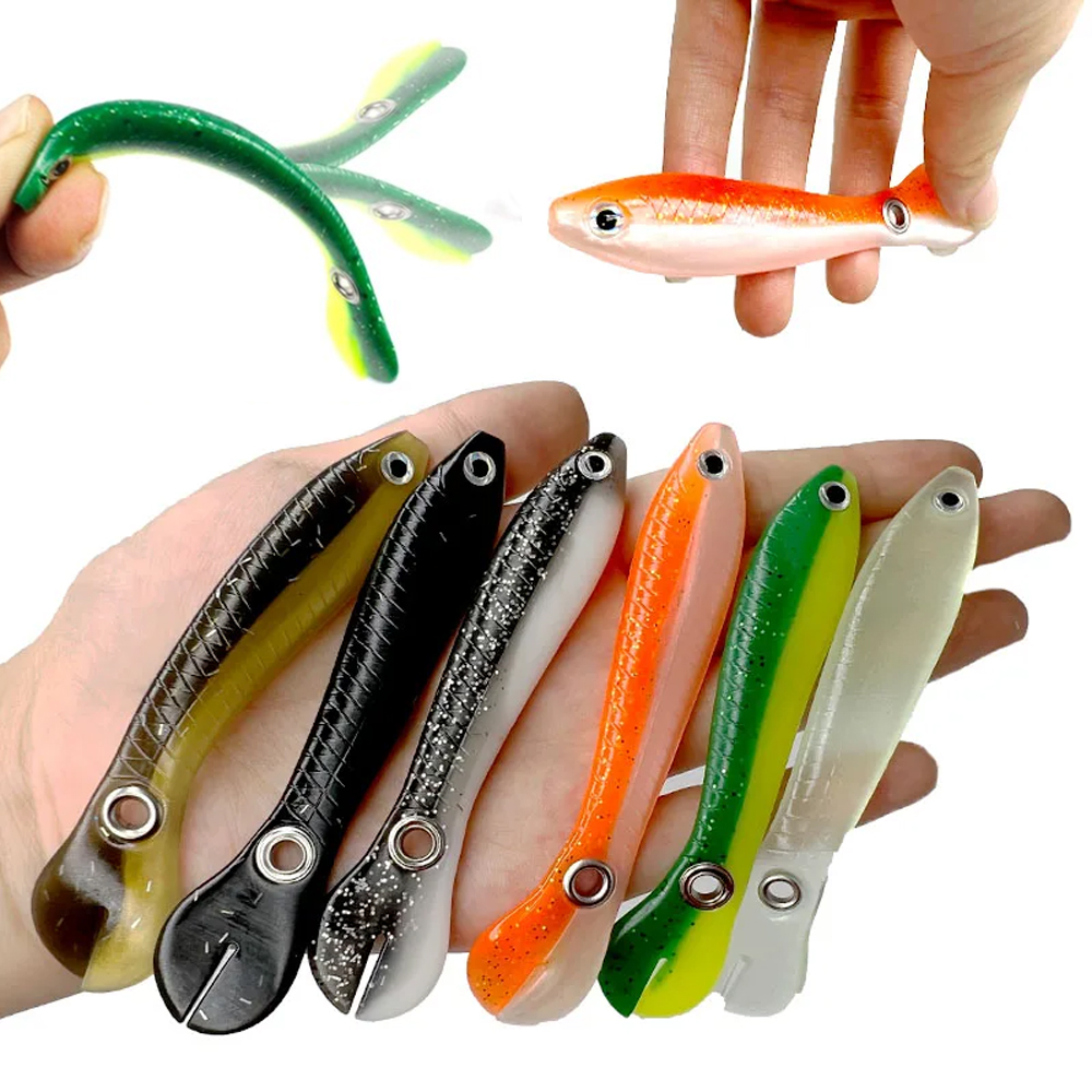 아띠꼴로 팔딱팔딱 움직이는 소프트 웜, 핑크 투명, 10cm, 5개입, 6g