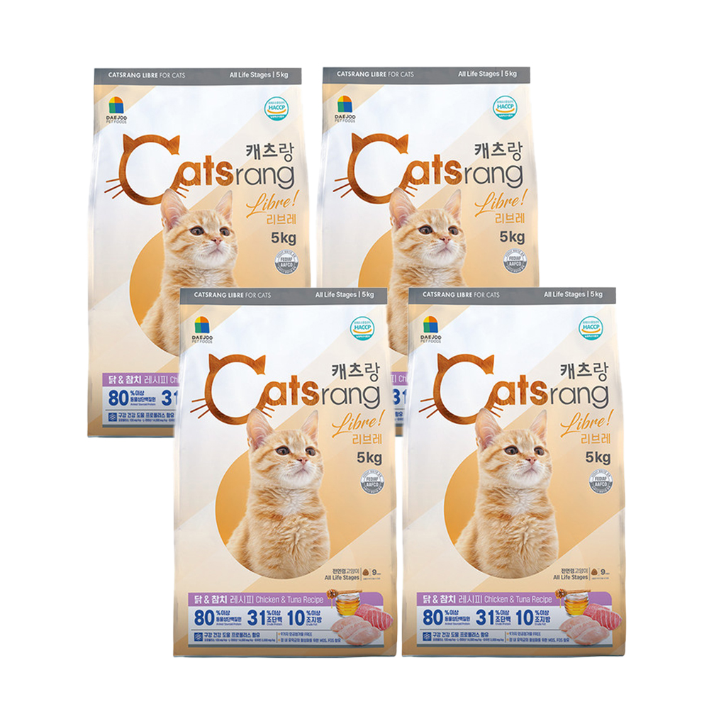 캐츠랑 리브레 사료, 5kg, 4개, 닭+참치 가격 추이 캐츠랑 리브레 사료, 5kg, 4개, 닭+참치 - 최저가 58,290원