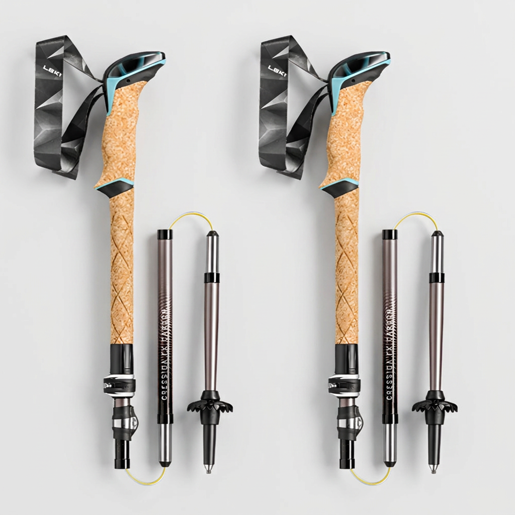 레키 크레시다 FX 카본 초경량 5단 접이식 등산스틱, 그레이, 100-120cm , 1개