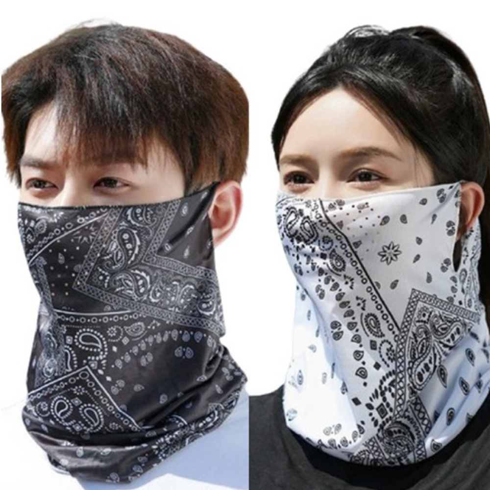 드림시오 귀걸이형 패션 멀티 스카프, 블랙+화이트, 1개