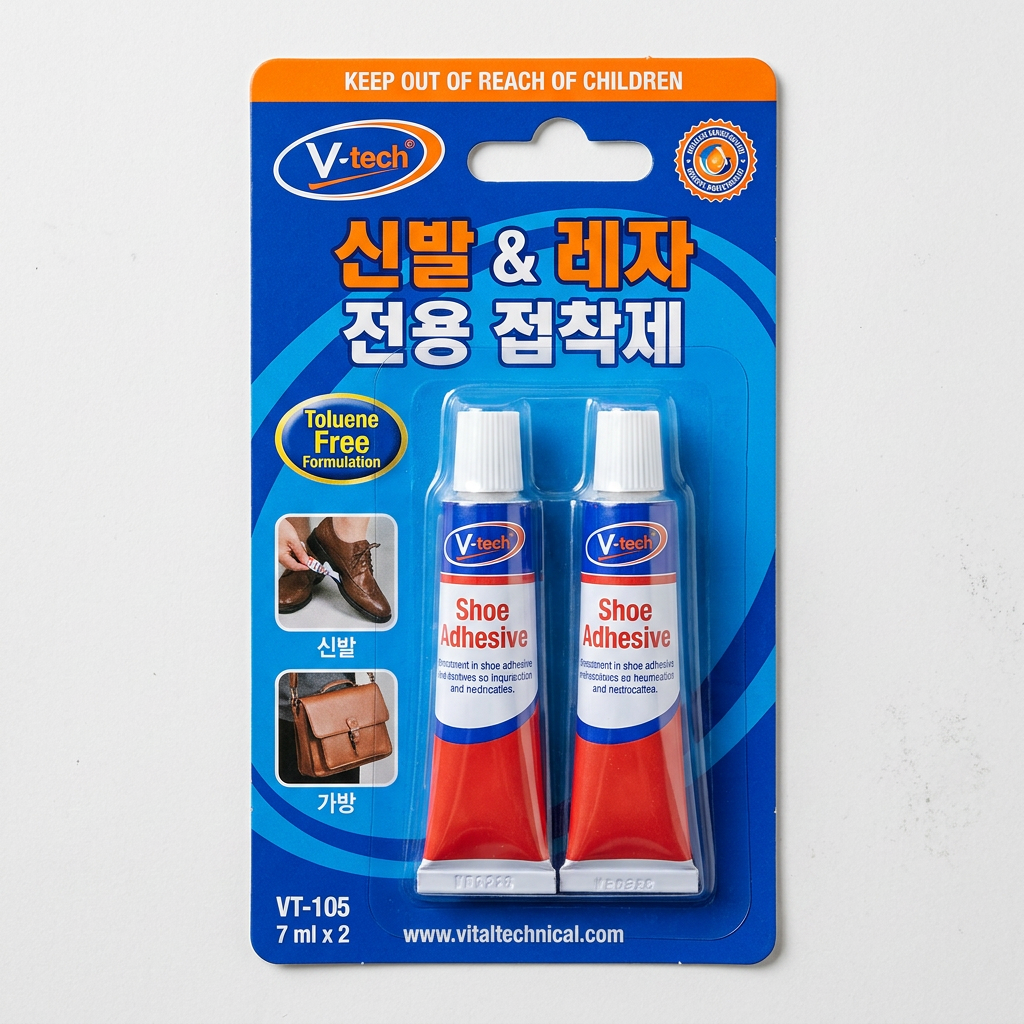 브이텍 신발 레자 전용 접착제 VT-105, 7ml, 2개