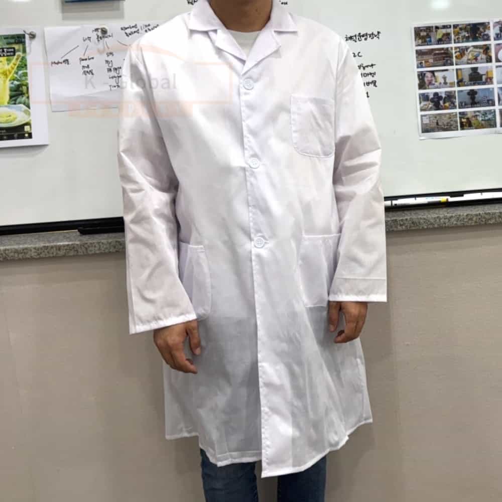 과학실험 실습복 학교 병원 가운, 화이트, L, 1개