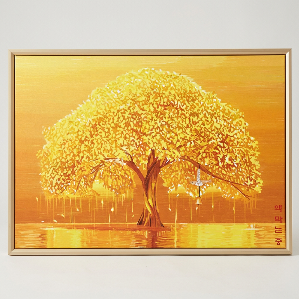 굿라이프 돈버는 금전수와 액막이 명태, 30x20cm, 1개, 황금나무골드