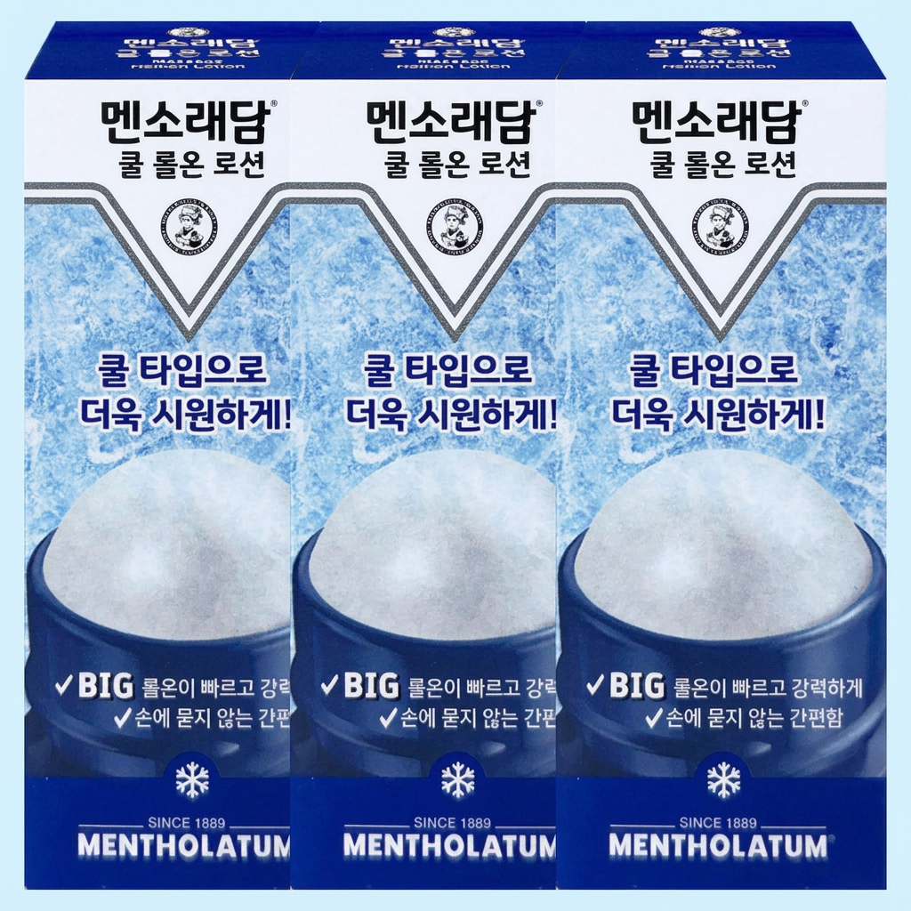 멘소래담 쿨 롤온 로션, 50ml, 3개