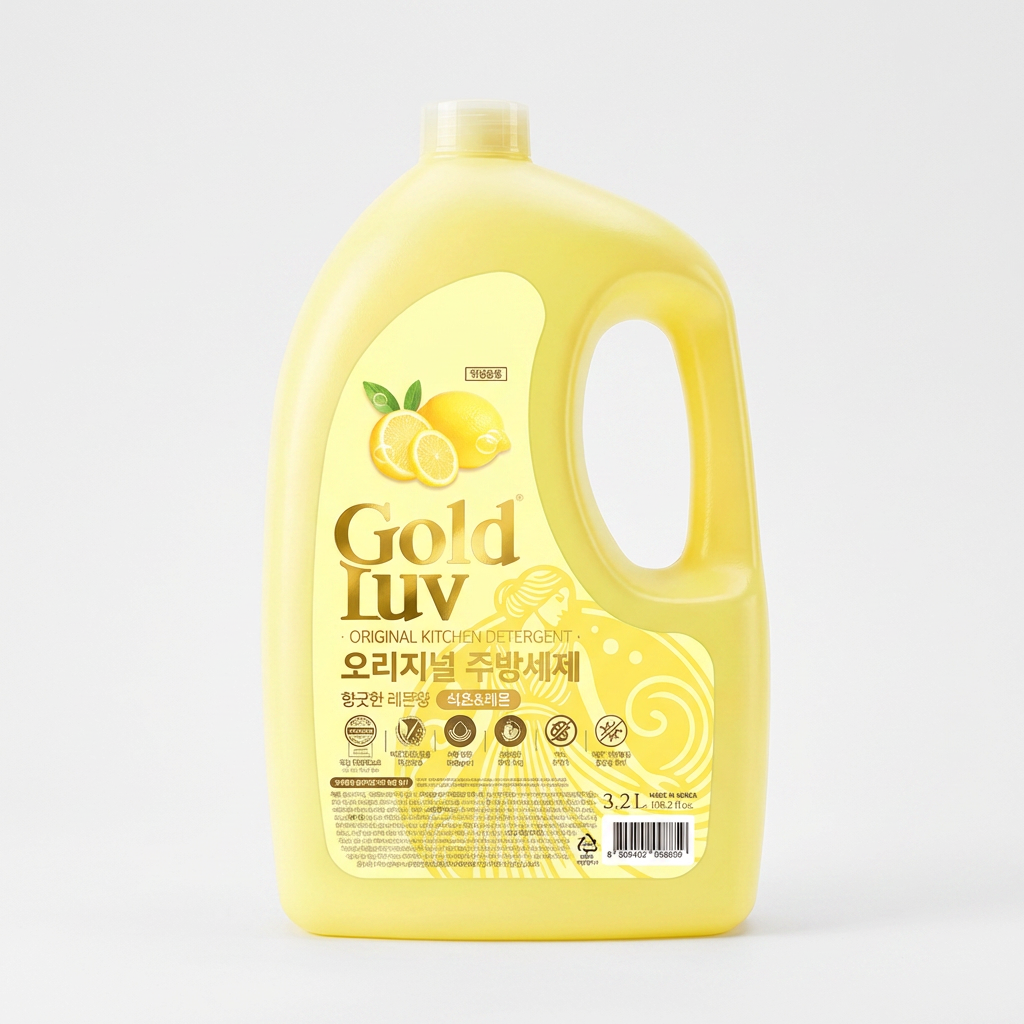 골드럽 오리지널 식초&레몬 주방세제 레몬향, 3.2L, 2개