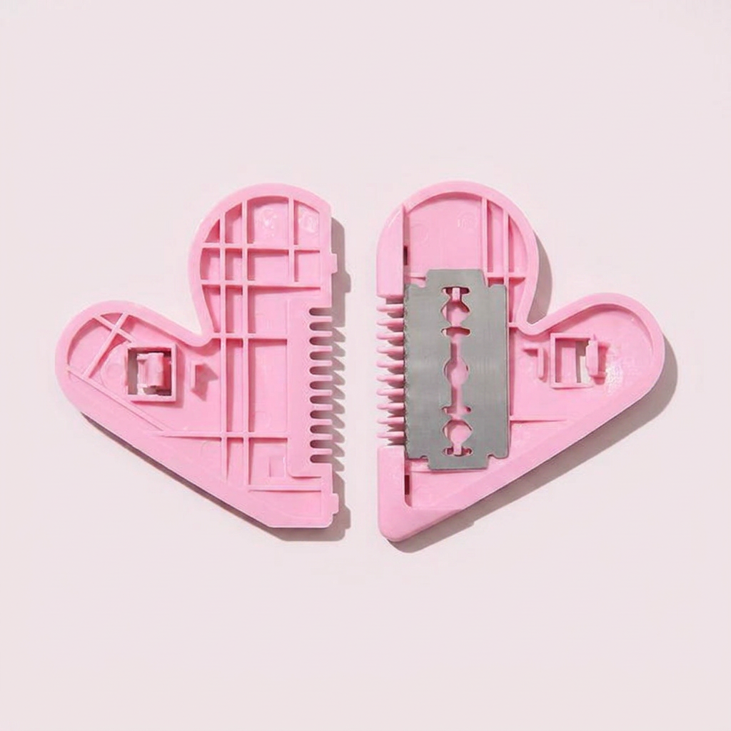 하루소소템 하트 비키니 헤어빗, 핑크, 7.5cm, 1개