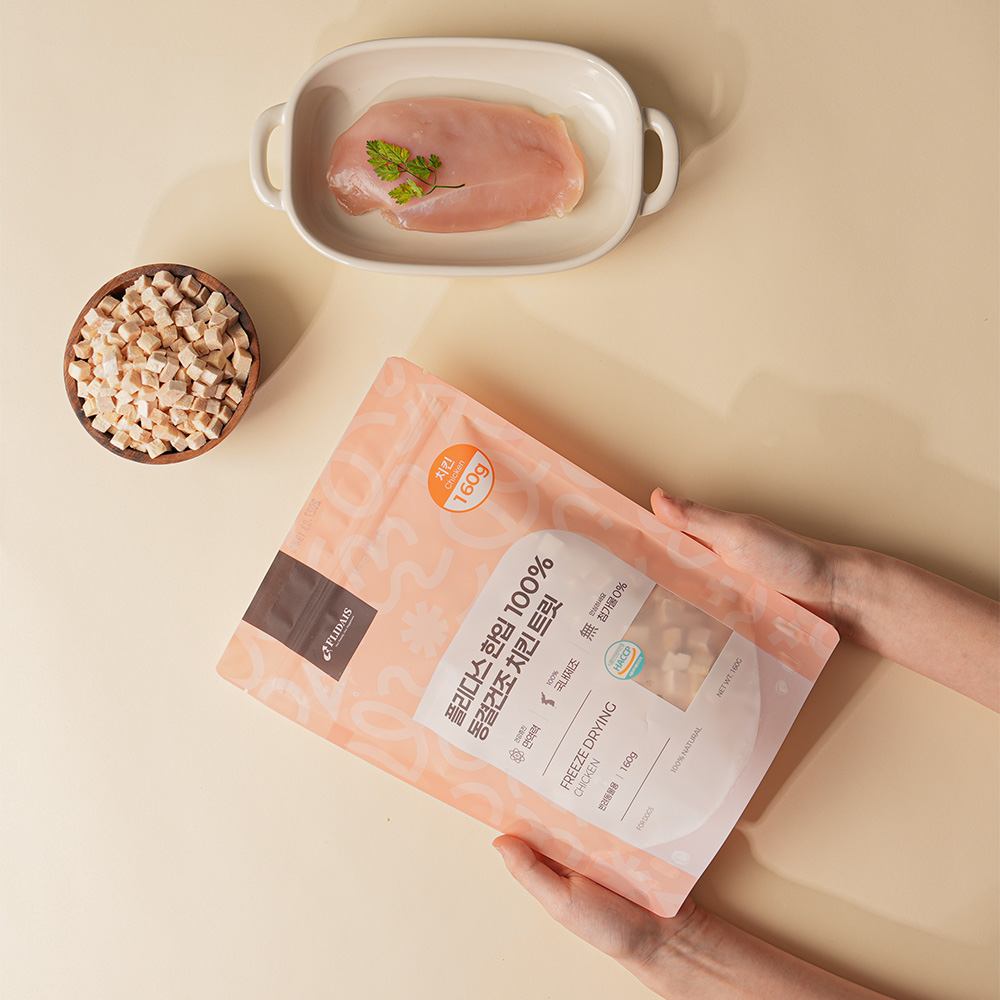 플리다스 한입 동결건조간식 트릿, 치킨 일반트릿, 160g, 1개