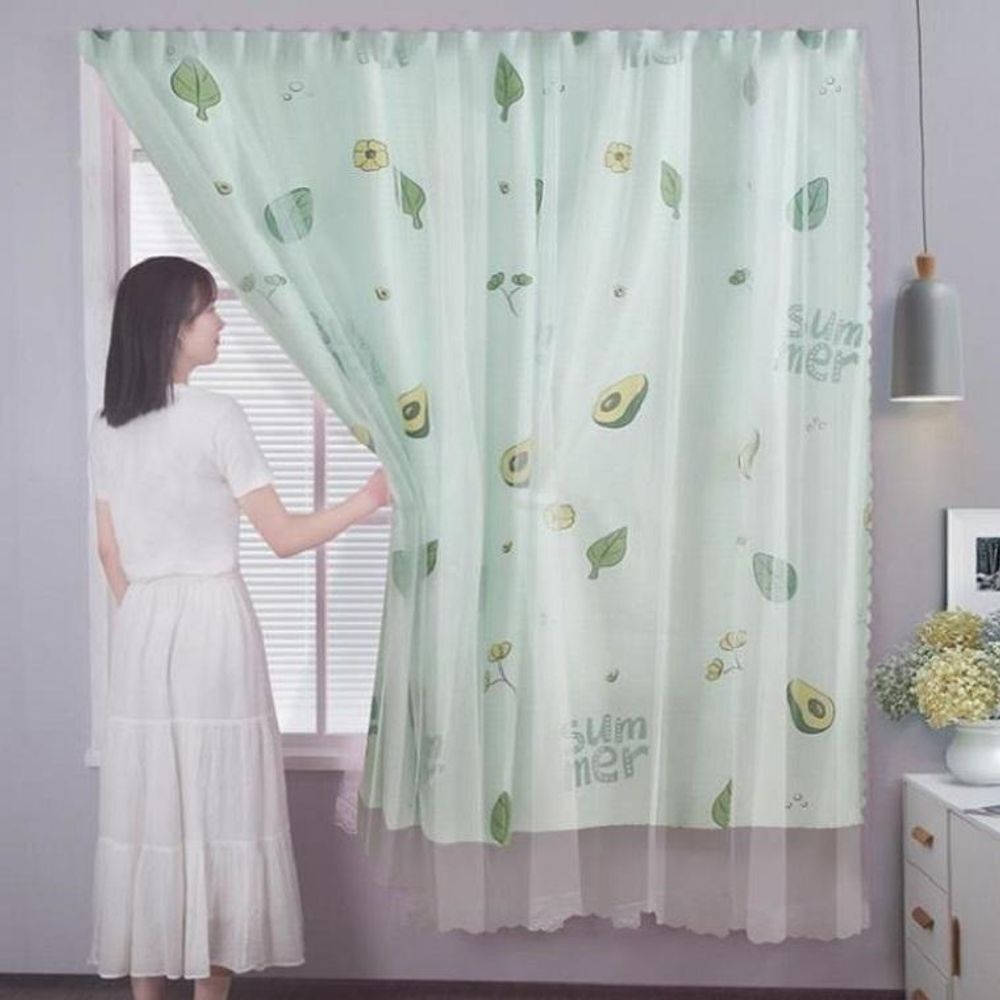 벨크로 창문 커튼, 파인애플, 스타일 B, 2개