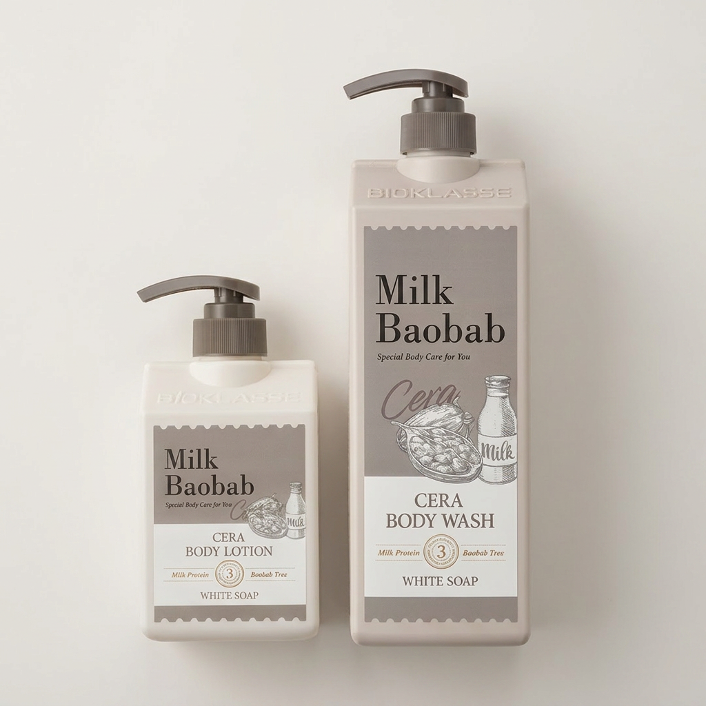 밀크바오밥 세라 바디워시 + 바디로션, 화이트솝, 1세트