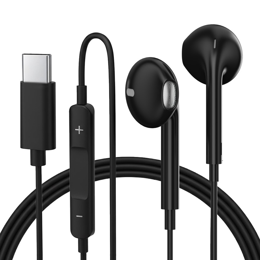 주식회사 더스마티 USB-C 오픈형 이어폰 PR-ER100, 블랙