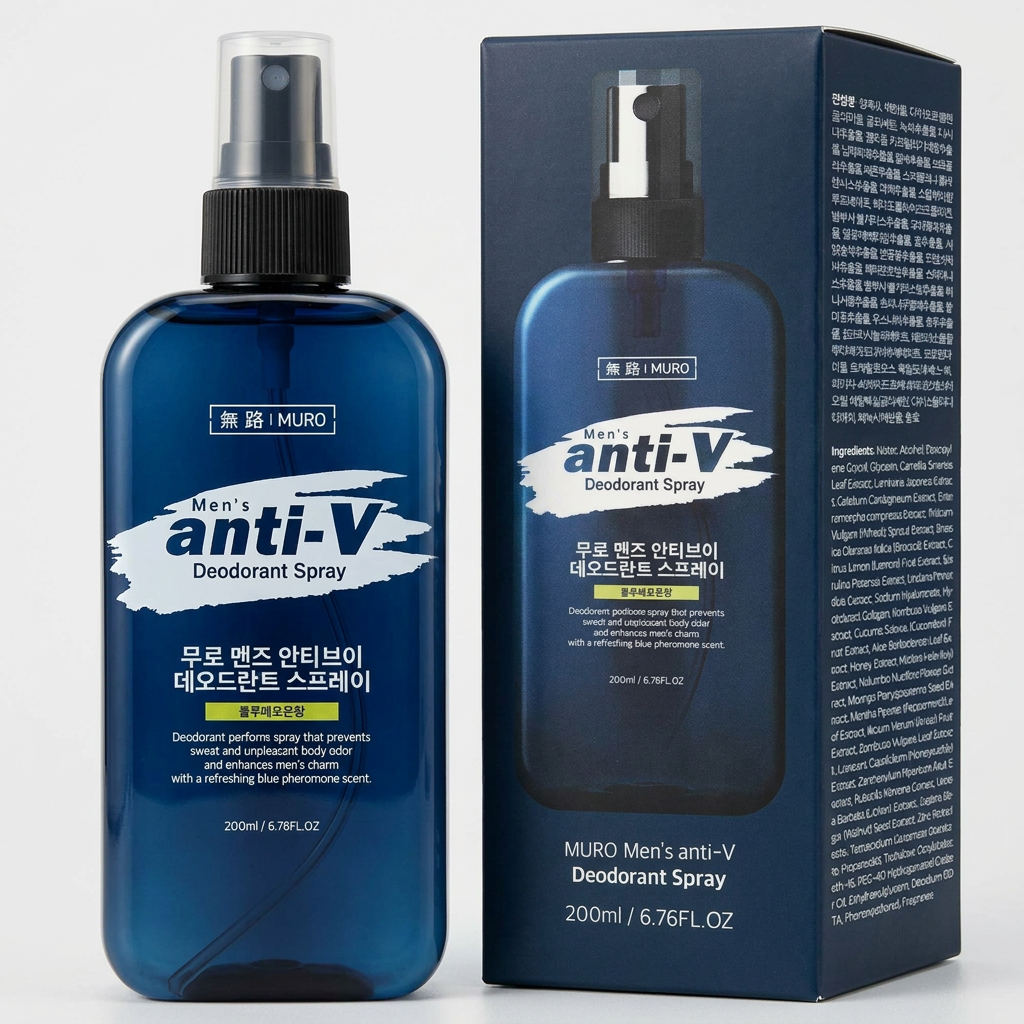 무로 맨즈 안티브이 데오드란트 스프레이, 블루페로몬향, 200ml, 1개