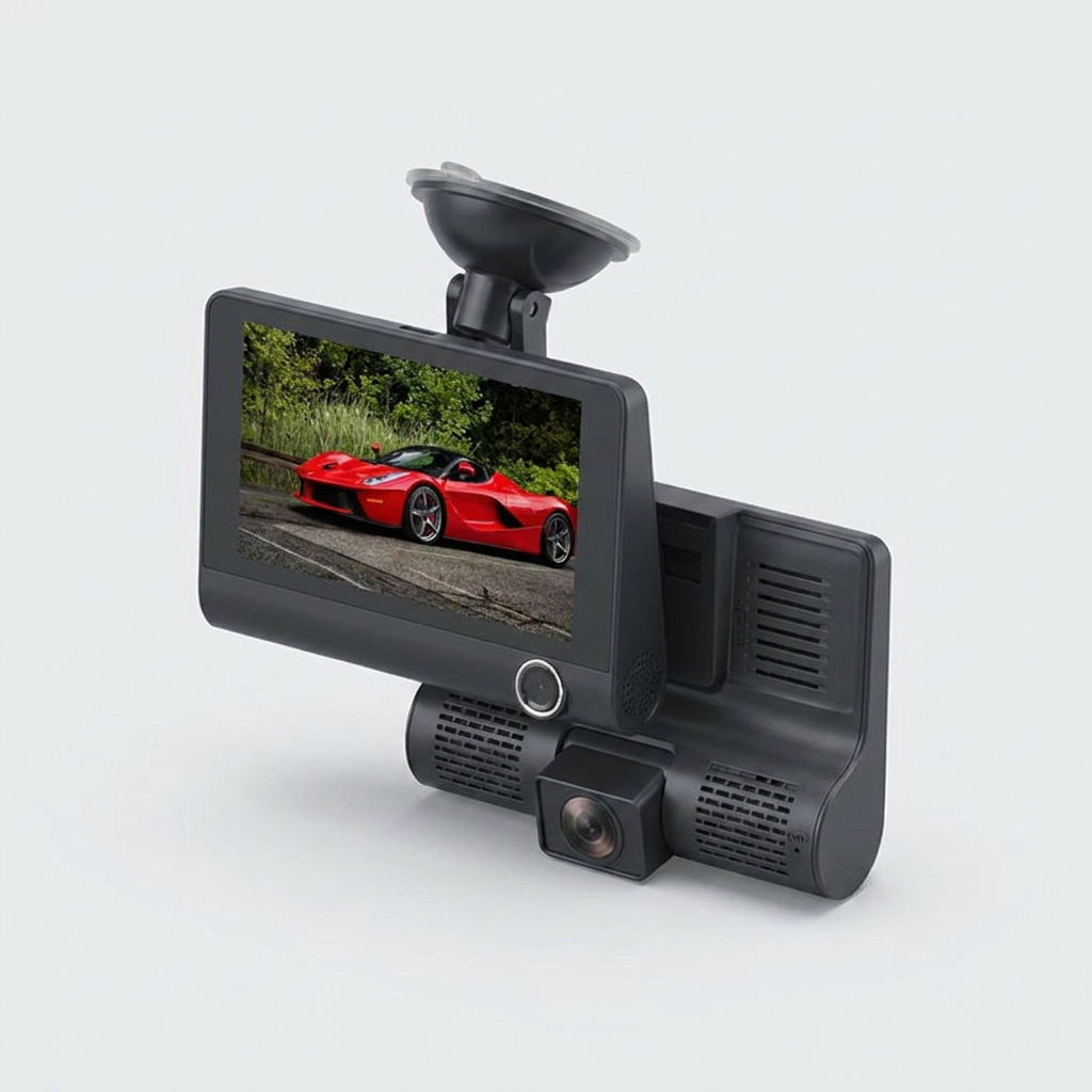 3채널 고화질 블랙박스 XH202, 전방 후방 실내, 32GB, 1개