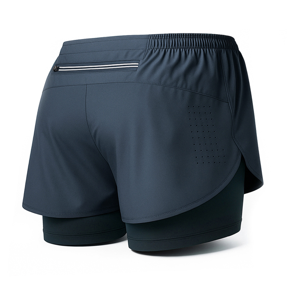 투인원 러닝 숏팬츠, 그레이 블랙, 2XL