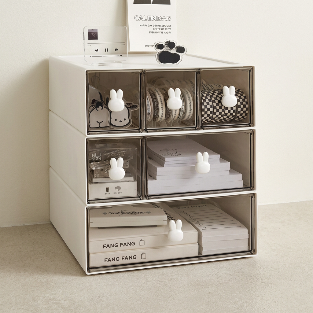 MK LIVING 래빗 그립 수납함 SP020, 대형 A+B+C, 1세트