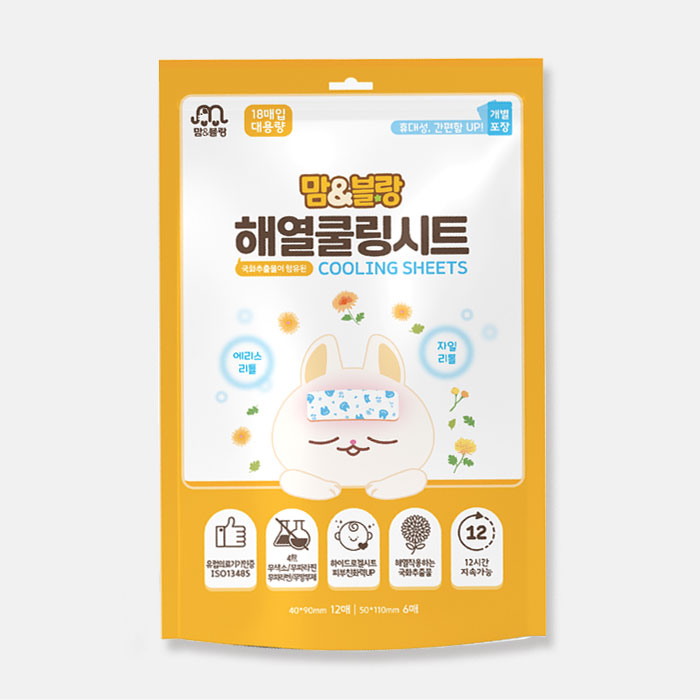 (주) 태양생활건강 맘앤블랑 해열 쿨링시트, 18매입, 1개