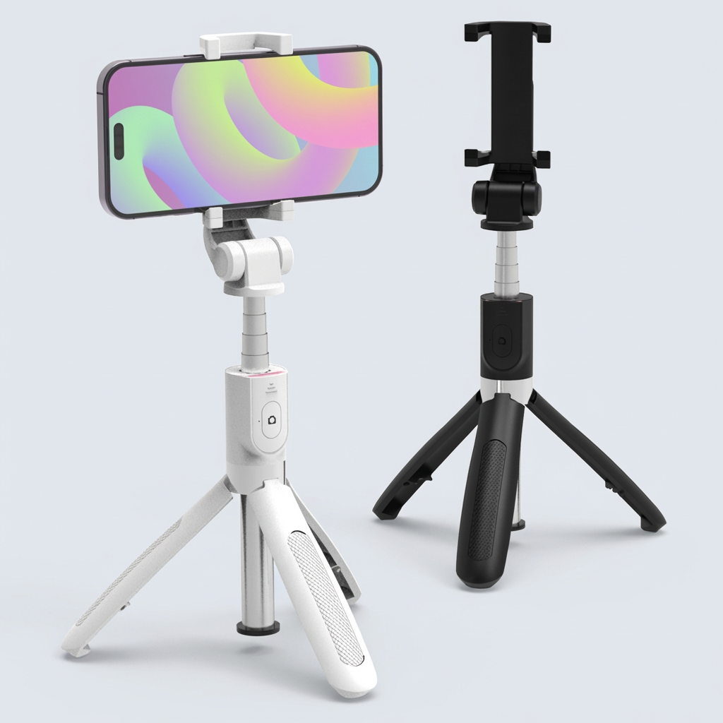 로랜텍 알티 경량 삼각대 리모컨 블루투스 셀카봉, RT32, 블랙, 1개